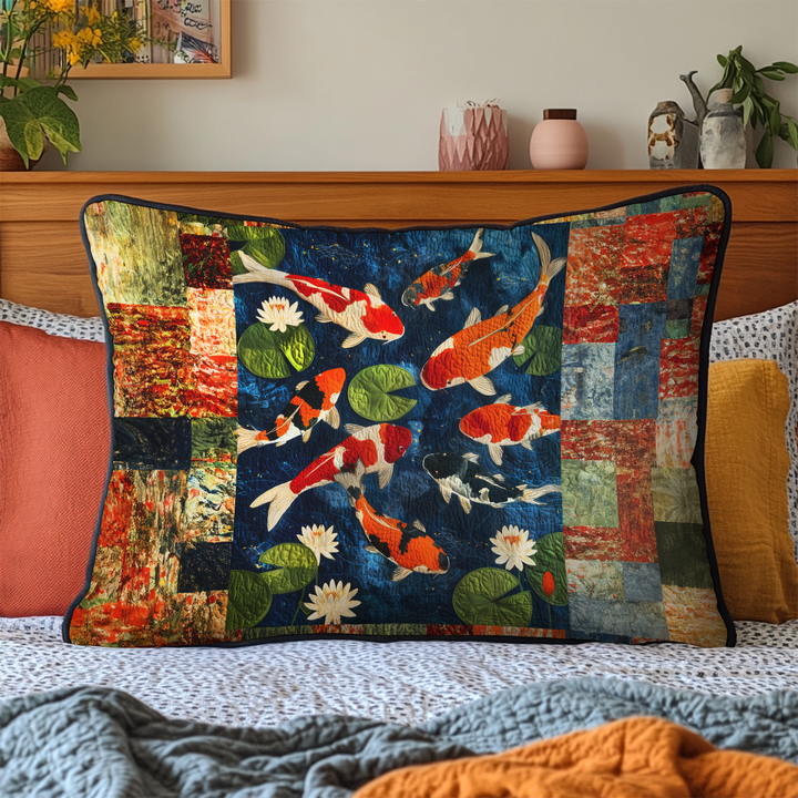 Quiltad kuddfodral med rörliga koi-karpar NCU0DK9207