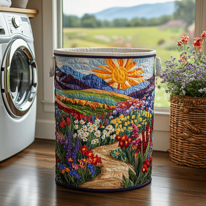 Korg för tvätt med quiltad blommönster NCU0DV741