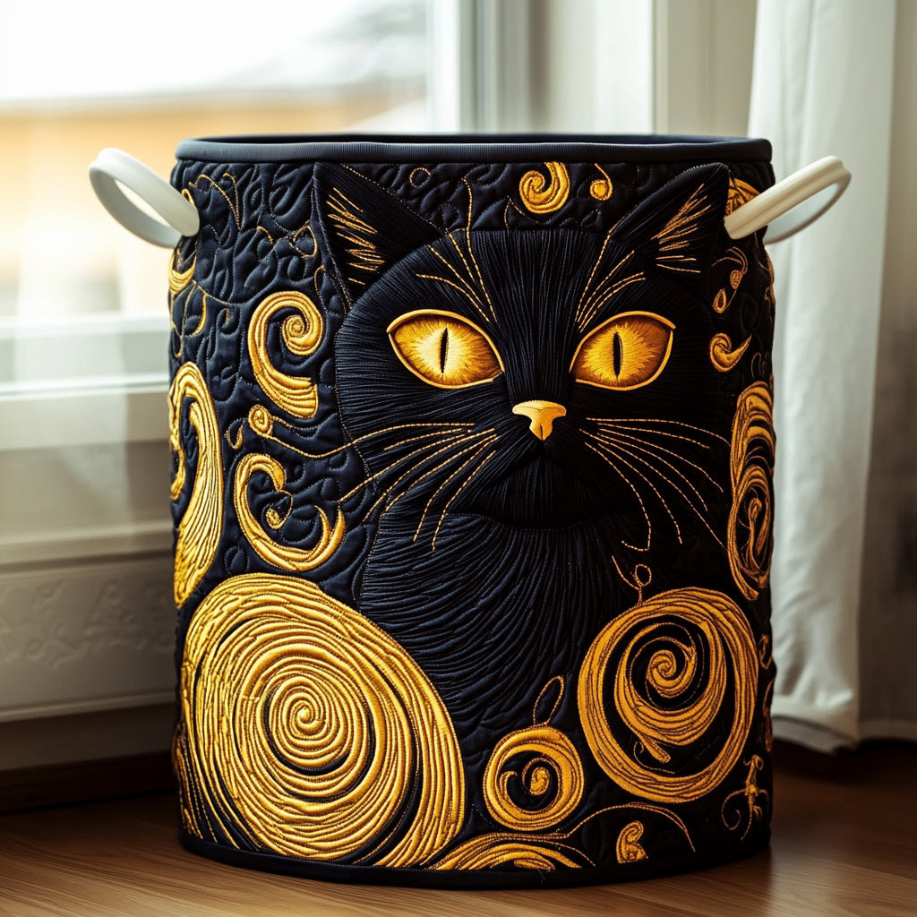 Kattformad quiltad tvättkorg NCU0QN014