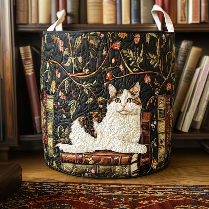 Quiltad tvättkorg med mysig katt NCU0QN034