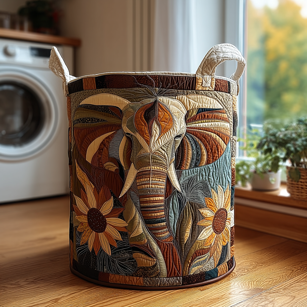 Fällbar tvättkorg med elefant NCU0DDK614