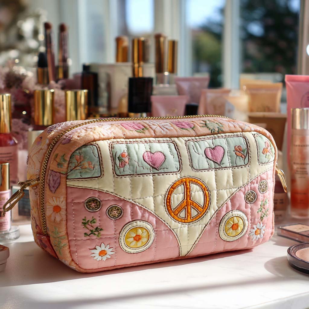 Beauty case quilted med pastellfärgad buss NCU0XD880