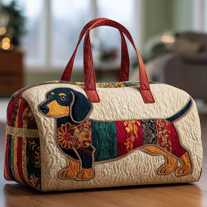 Vadderad axelväska med patchwork hund NCU0NT9726