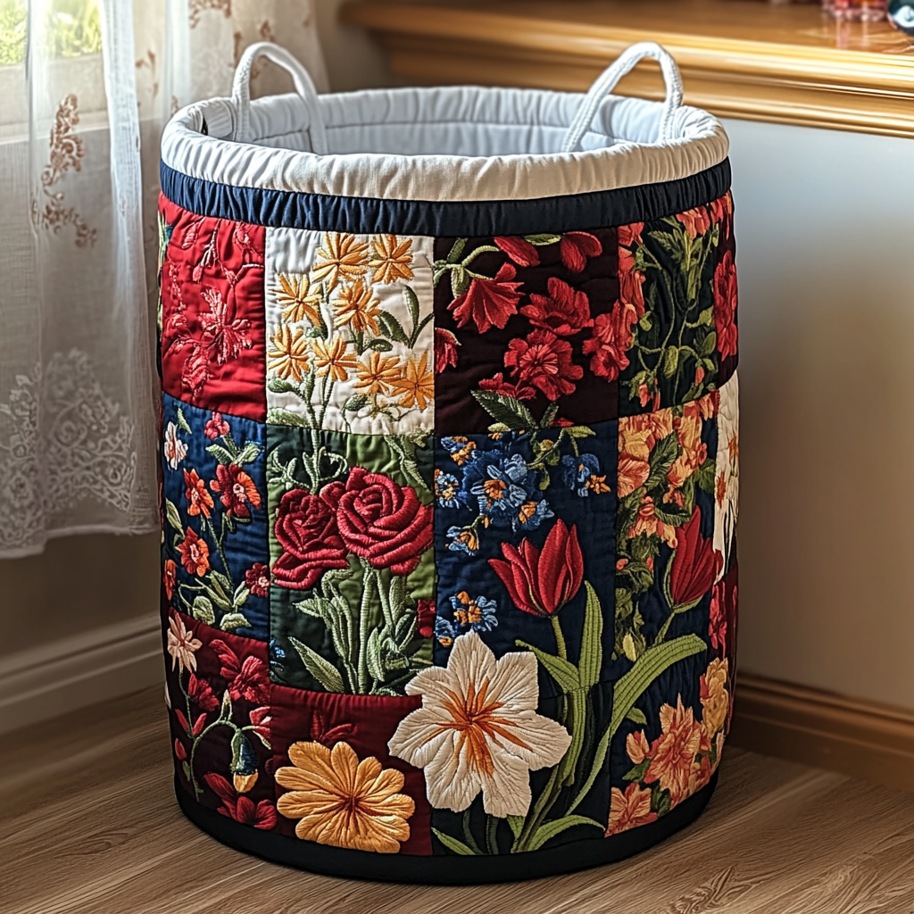 Korg för tvätt med blommönster NCU0DDK1074