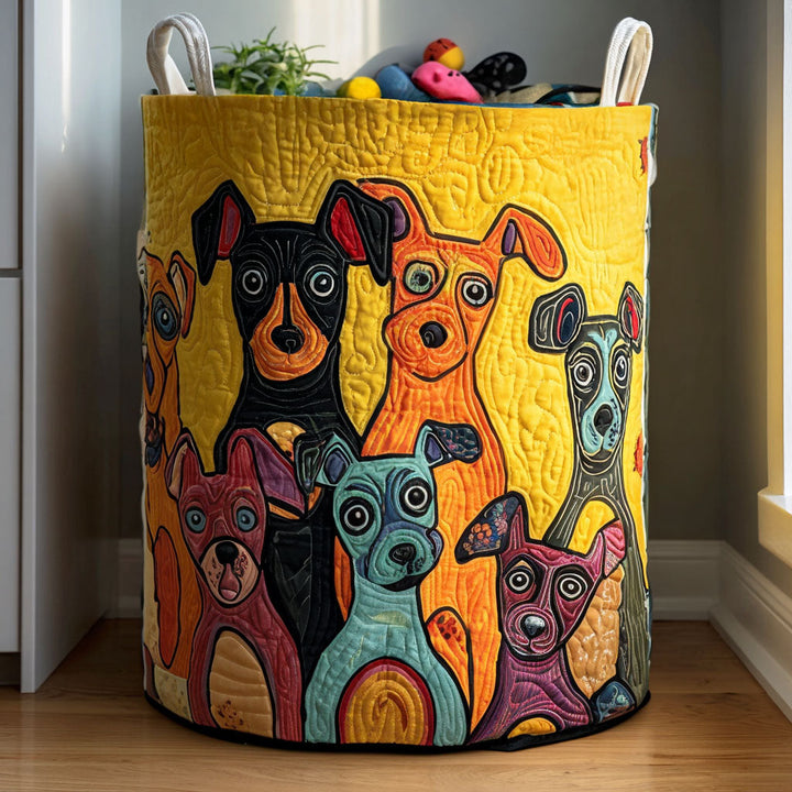 Quiltad tvättkorg med hundmotiv NCU0QN036