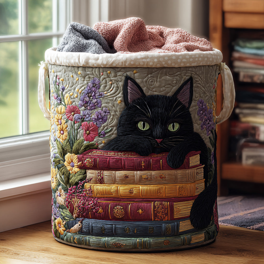 Kattformad quiltad tvättkorg NCU0QN014