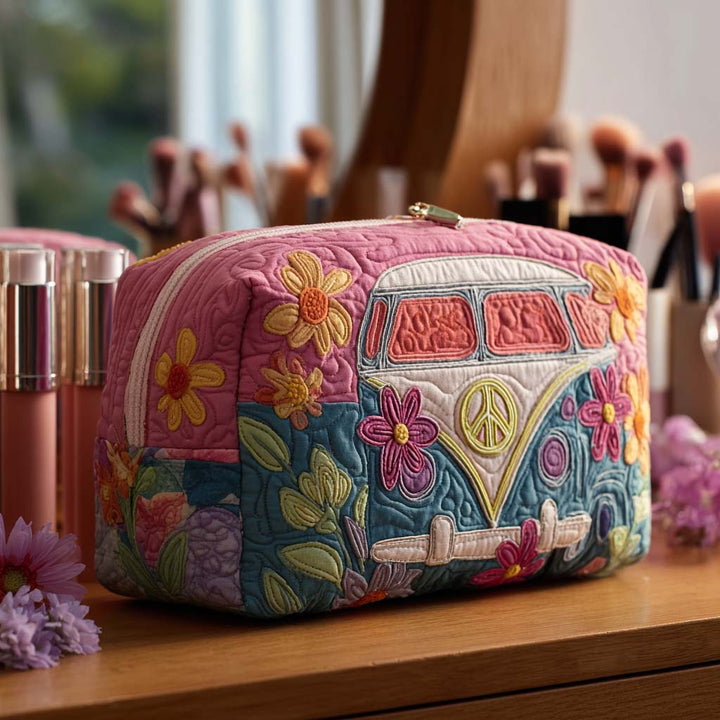 Beauty case quiltat med retro blommigt mönster NCU0PT9433