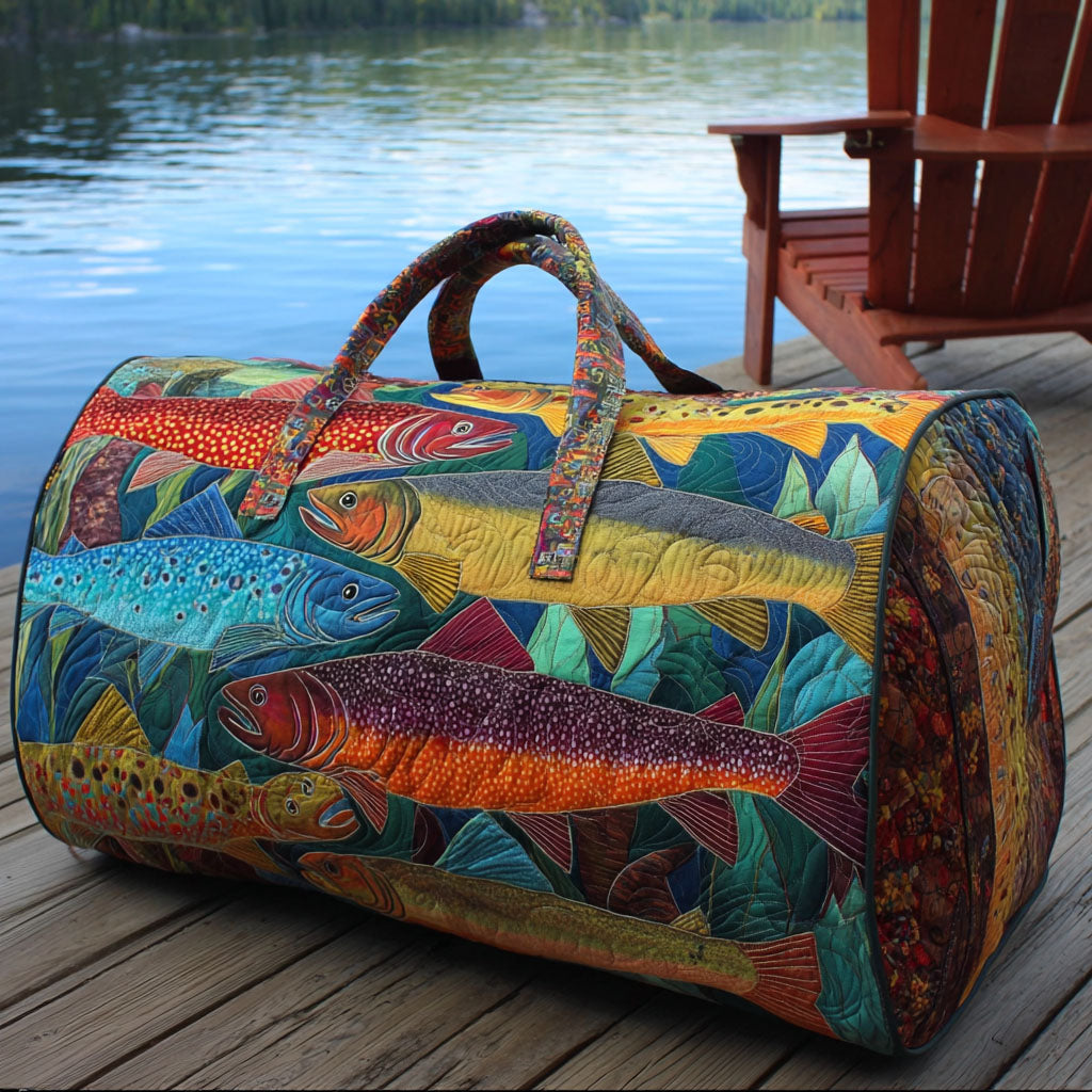 Quiltad resväska med flod och natur NCU0PT9017