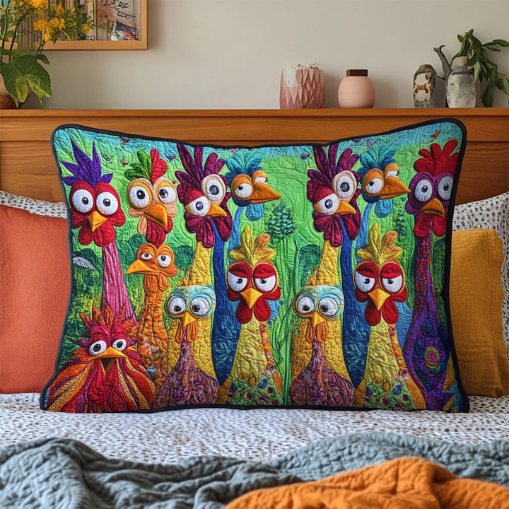 Quilted kuddöverdrag med livlig tupp NCU0PT8455
