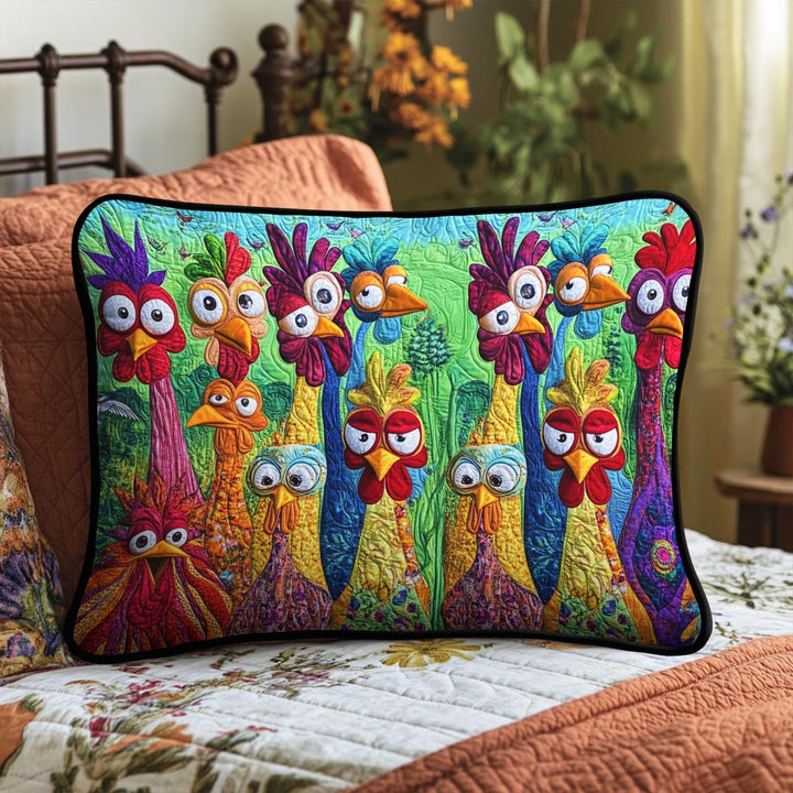 Quilted kuddöverdrag med livlig tupp NCU0PT8455