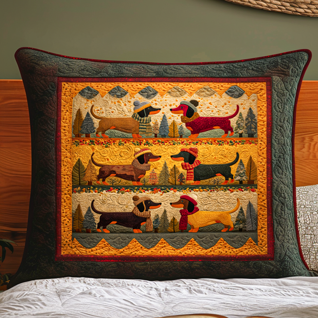 Quiltad kuddfodral med rustik tax NCU0NT9303