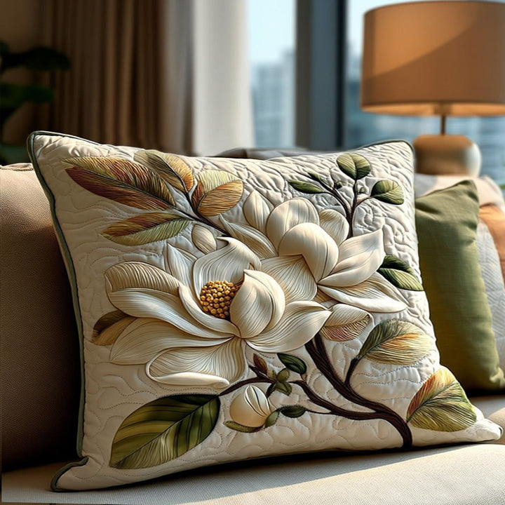Kuddfodral med quiltad magnolia i rustik stil NCU0PT7895