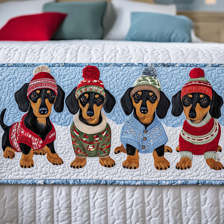 Jul Quiltad Dachshund Sängöverdrag NCU0TH3542