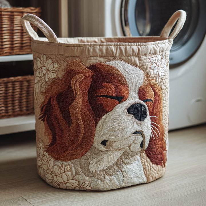 Quiltad tvättkorg med Cavalier King Charles NCU0HNH461