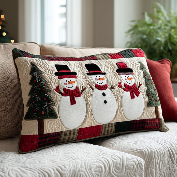 Quiltad kudde med glad snögubbe NCU0PT9040