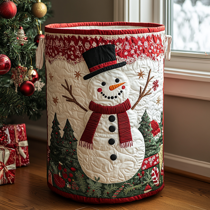 Quiltad tvättkorg med snögubbe NCU0DDK1067