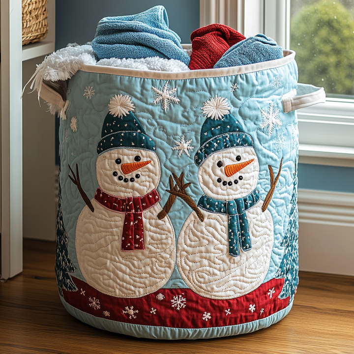 Quiltad tvättkorg med snögubbe NCU0DDK1070
