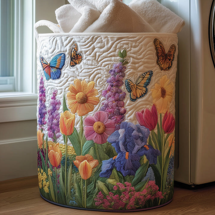 Quiltad tvättkorg med blommönster NCU0TH3012