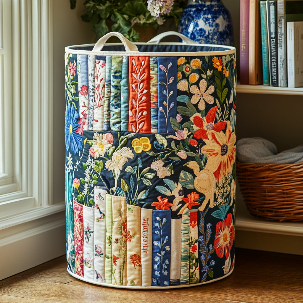 Korg för tvätt med quiltad litterär design NCU0QN016
