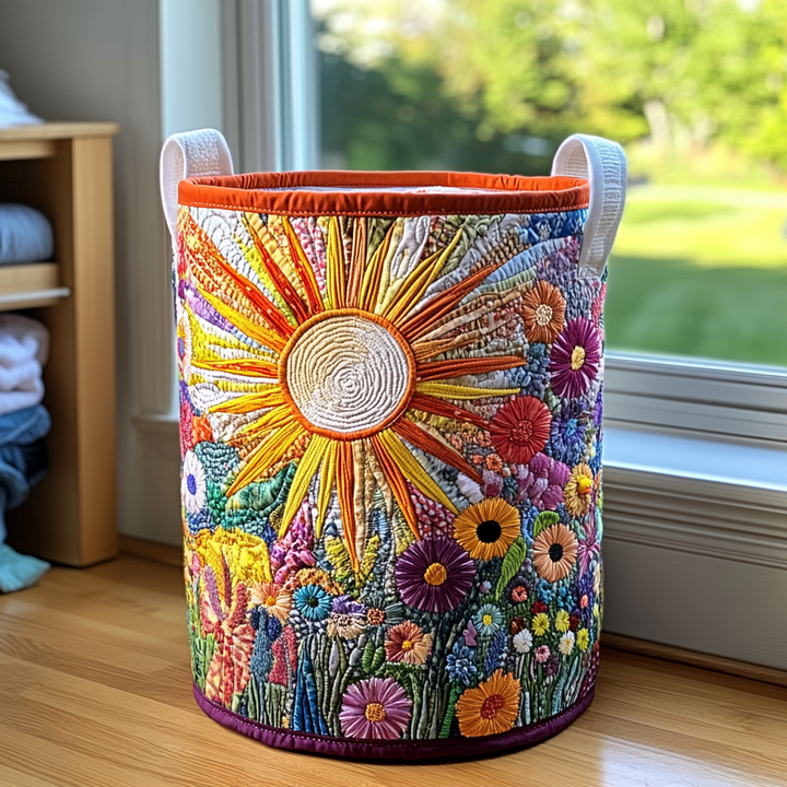 Quiltad tvättkorg med solros NCU0PVL361