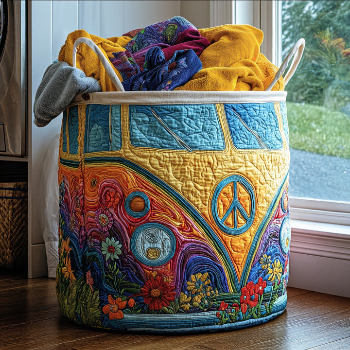 Färgglad hippie-stil quiltad tvättkorg NCU0QN026