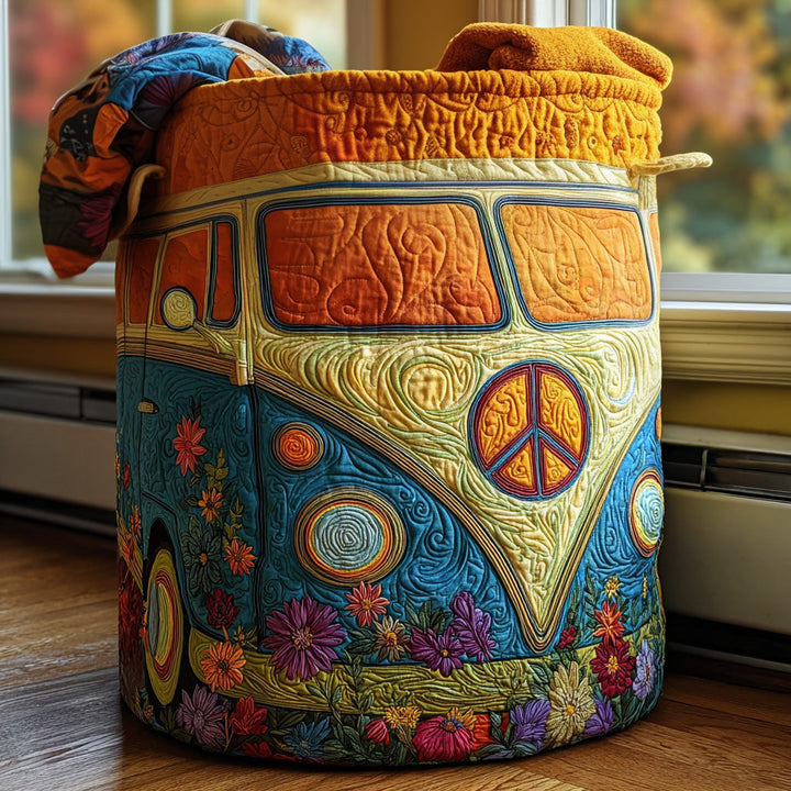 Färgglad hippie-stil quiltad tvättkorg NCU0QN026