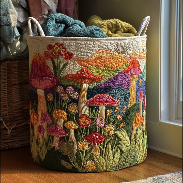 Quiltad tvättkorg med blommönster NCU0DDK1361
