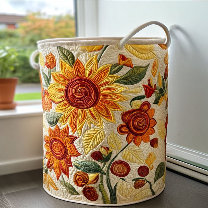 Quiltad tvättkorg med blommönster NCU0PTT763