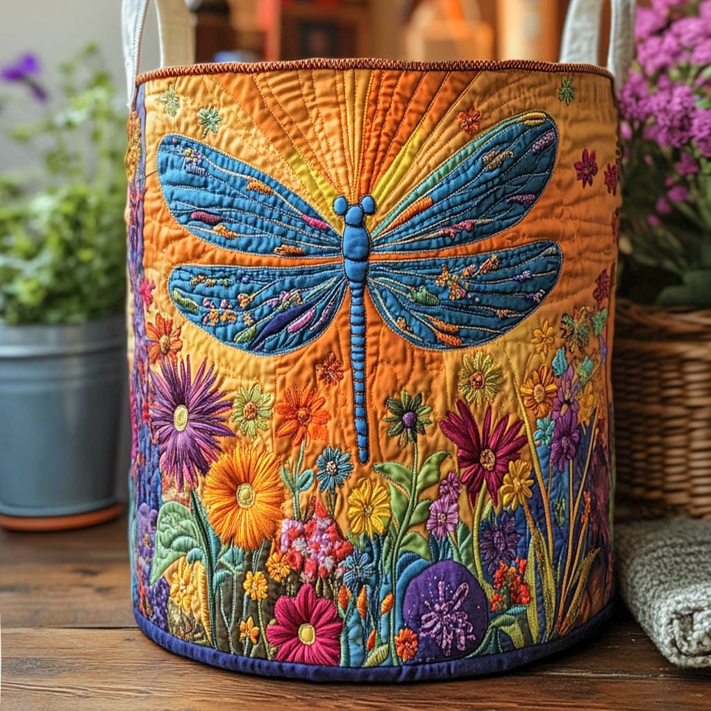 Quiltad tvättkorg med blommönster NCU0NXD822