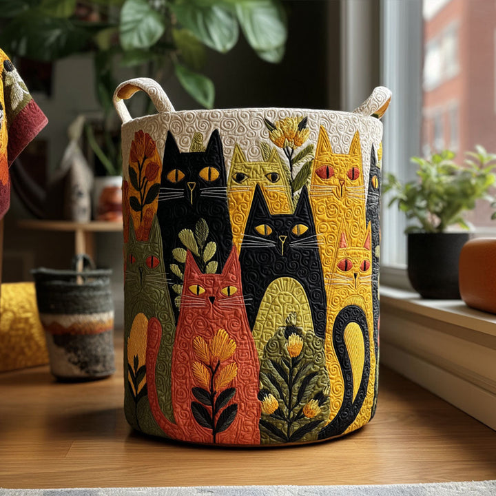 Quiltad tvättkorg med katter NCU0PTT2133
