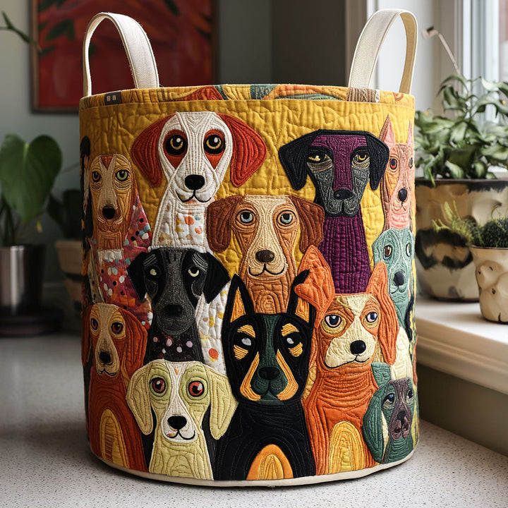 Quiltad tvättkorg med hundmotiv NCU0QN036