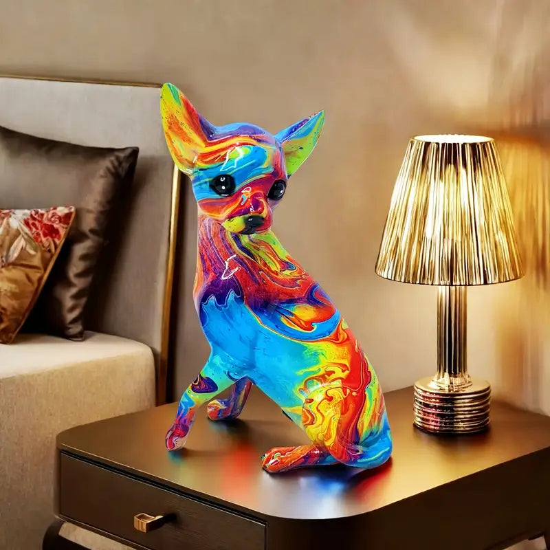 Bordslampa Chihuahua i Färgad Resin