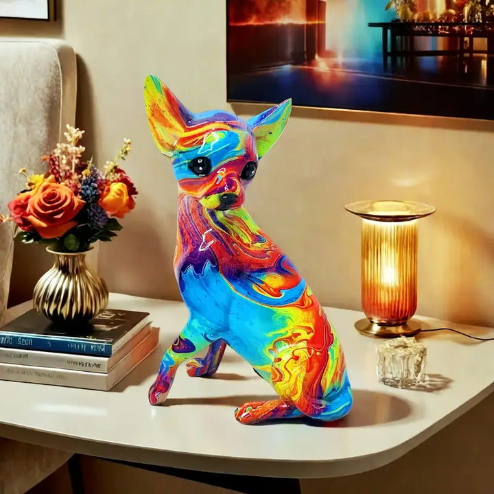 Bordslampa Chihuahua i Färgad Resin