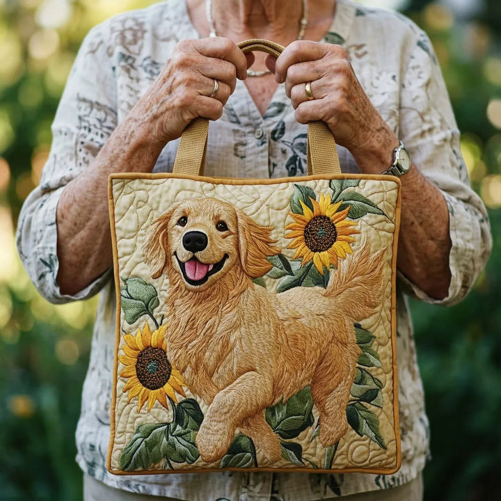 Vadderad handväska med Golden Retriever